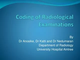 coding of radiological examinations