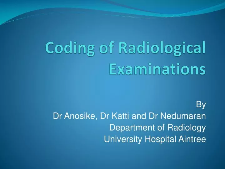 coding of radiological examinations