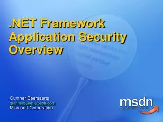 .NET Framework Application Security Overview