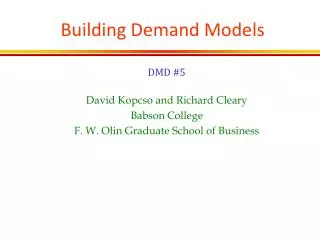 Building Demand Models