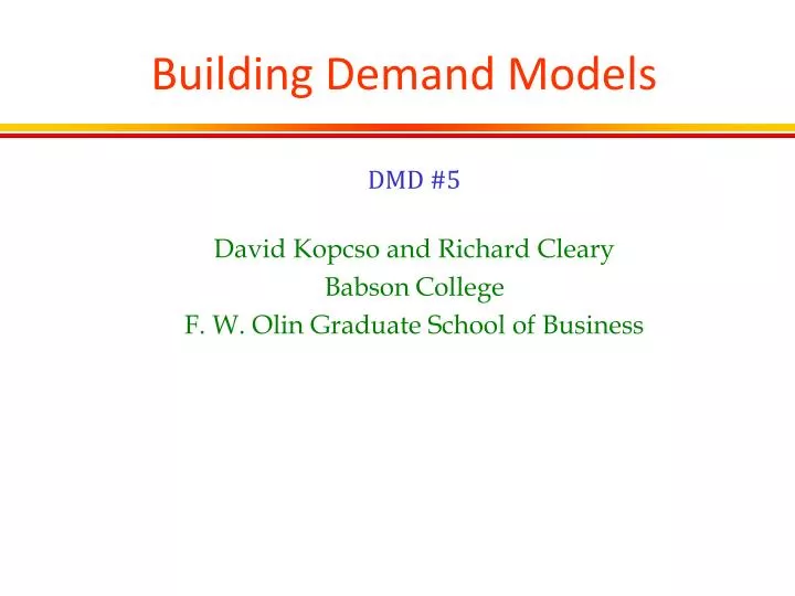 building demand models