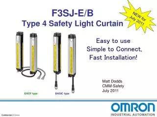 F3SJ-E/B Type 4 Safety Light Curtain
