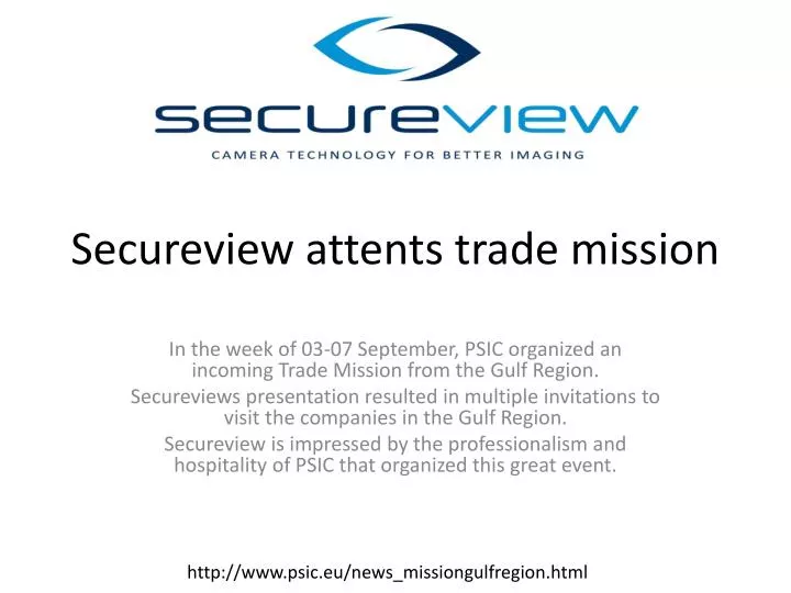 secureview attents trade mission
