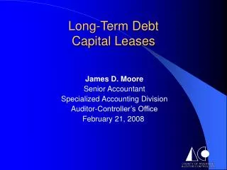 Long-Term Debt Capital Leases