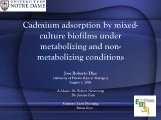 Cadmium adsorption by mixed-culture biofilms under metabolizing and non-metabolizing conditions