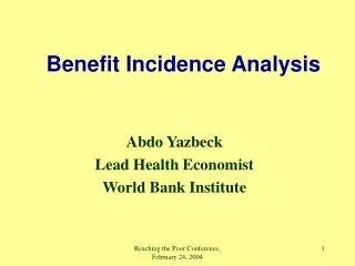 Benefit Incidence Analysis