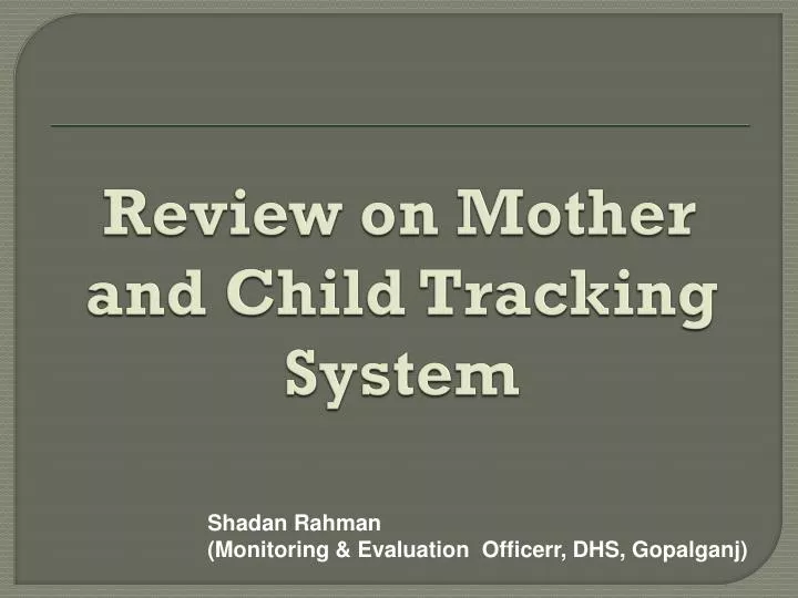 review on mother and child tracking system