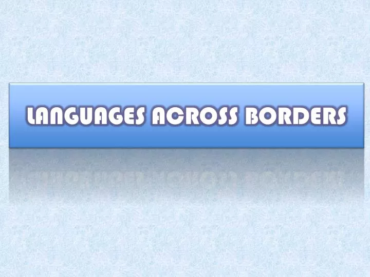 languages across borders
