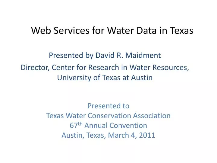web services for water data in texas