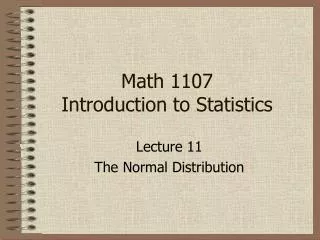 Math 1107 Introduction to Statistics