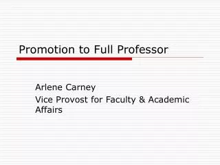 Promotion to Full Professor