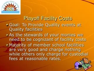 Playoff Facility Costs