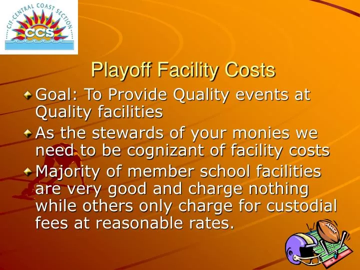 playoff facility costs