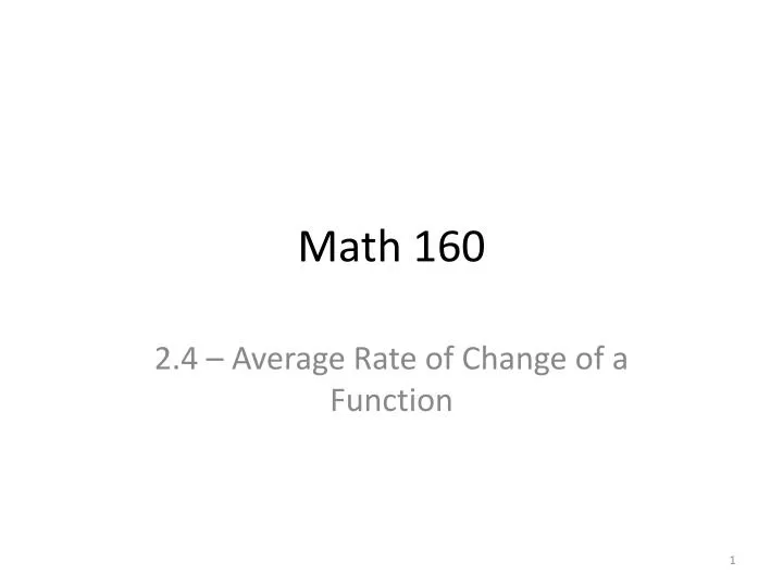math 160