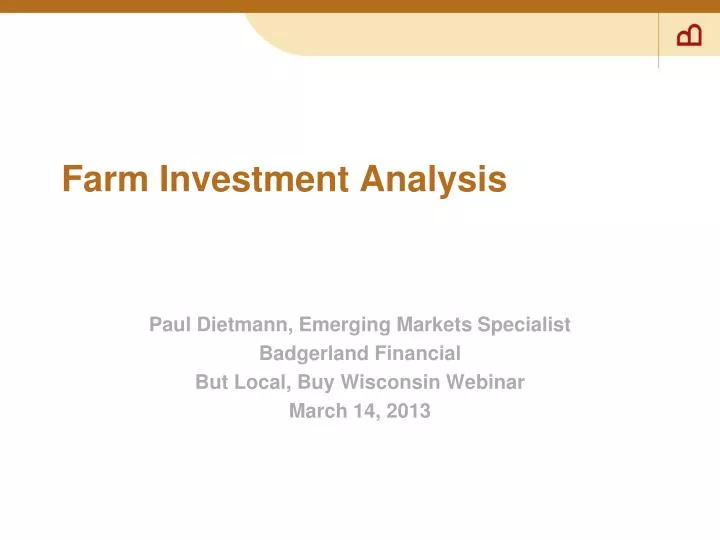 farm investment analysis