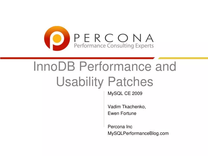 innodb performance and usability patches