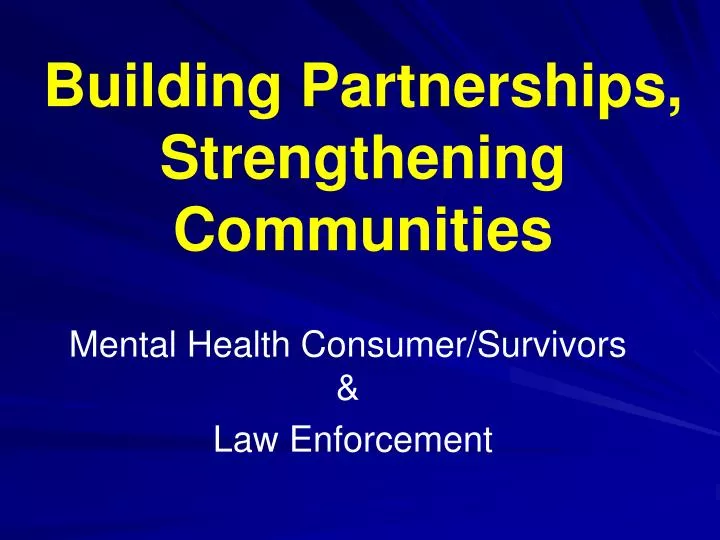building partnerships strengthening communities