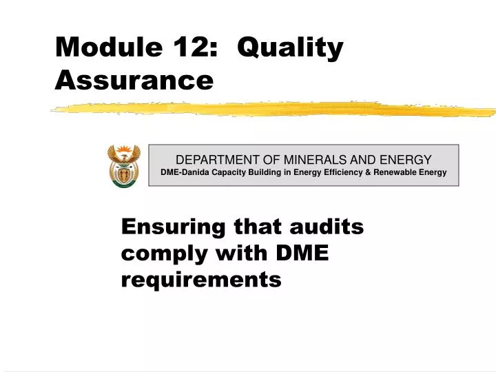 module 12 quality assurance