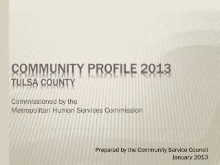 Community Profile 2013 Tulsa County
