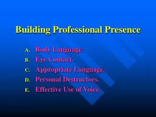 Building Professional Presence