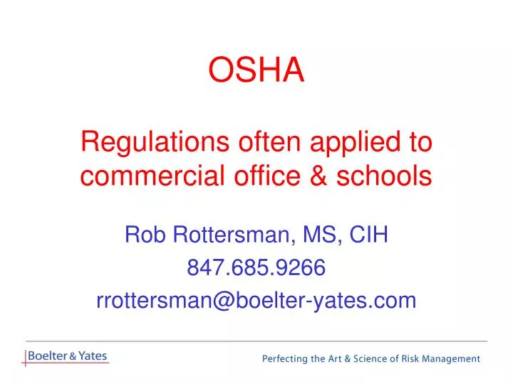 osha regulations often applied to commercial office schools