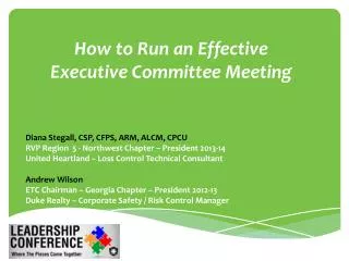 How to Run an Effective Executive Committee Meeting