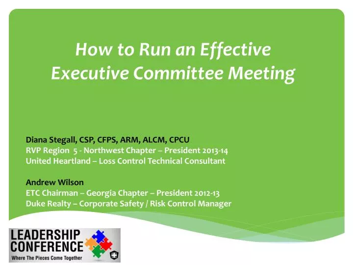 how to run an effective executive committee meeting