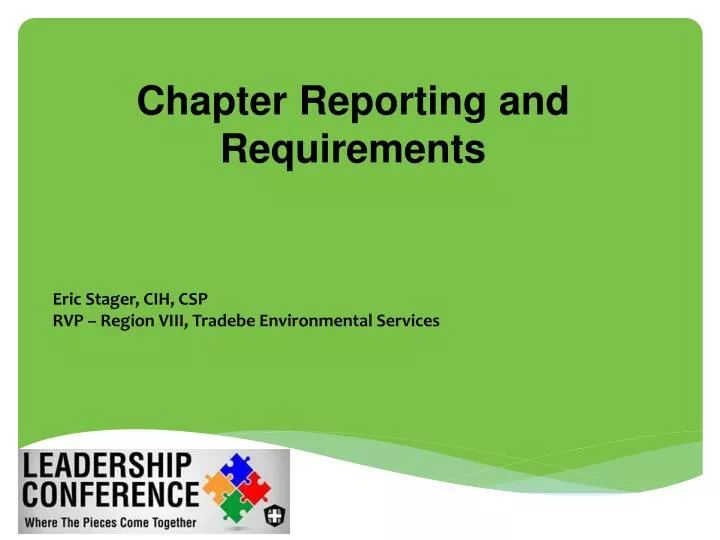 chapter reporting and requirements