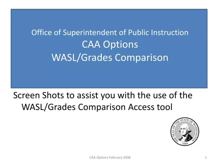 office of superintendent of public instruction caa options wasl grades comparison