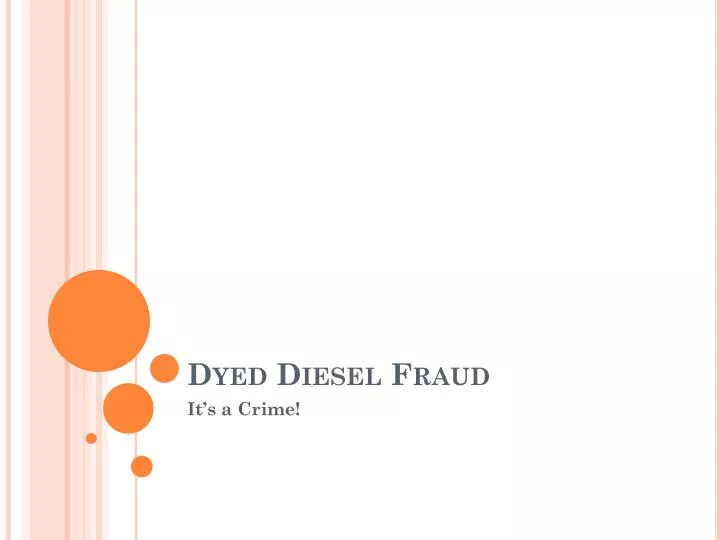 dyed diesel fraud