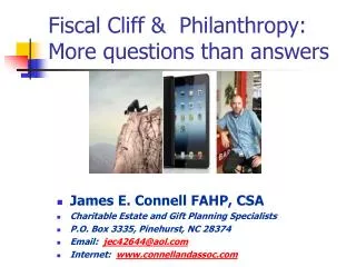 Fiscal Cliff &amp; Philanthropy: More questions than answers