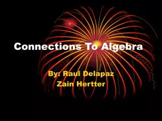 Connections To Algebra