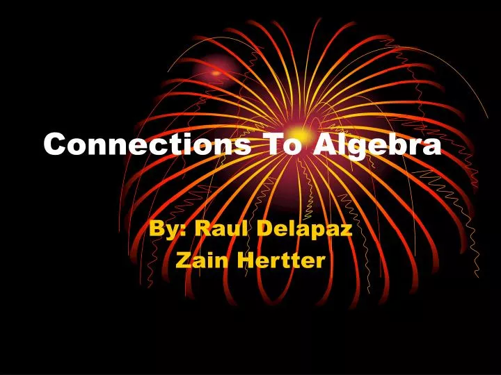 connections to algebra