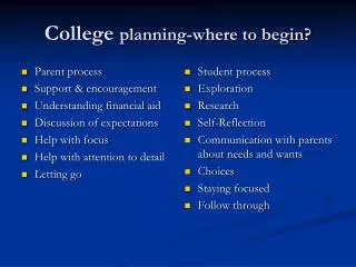 College planning-where to begin?