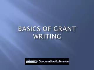 Basics of Grant writing