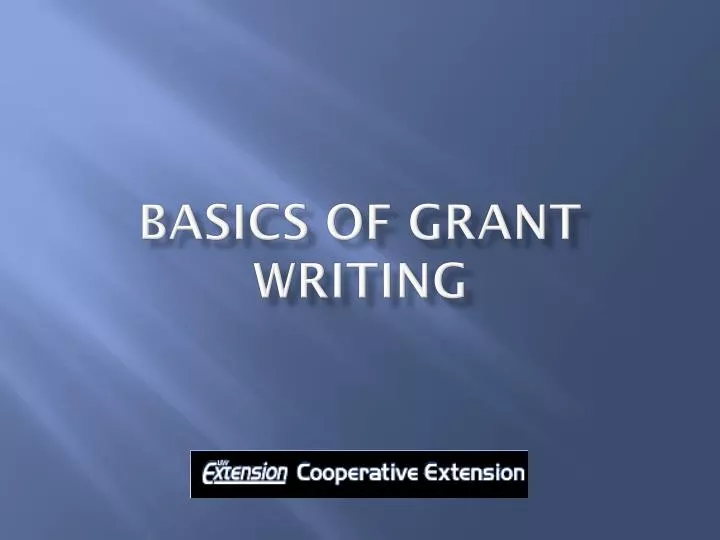 basics of grant writing