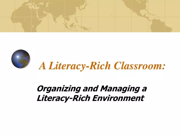 a literacy rich classroom