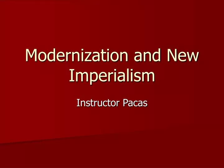modernization and new imperialism