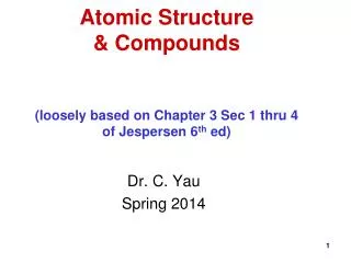 atomic structure compounds loosely based on chapter 3 sec 1 thru 4 of jespersen 6 th ed