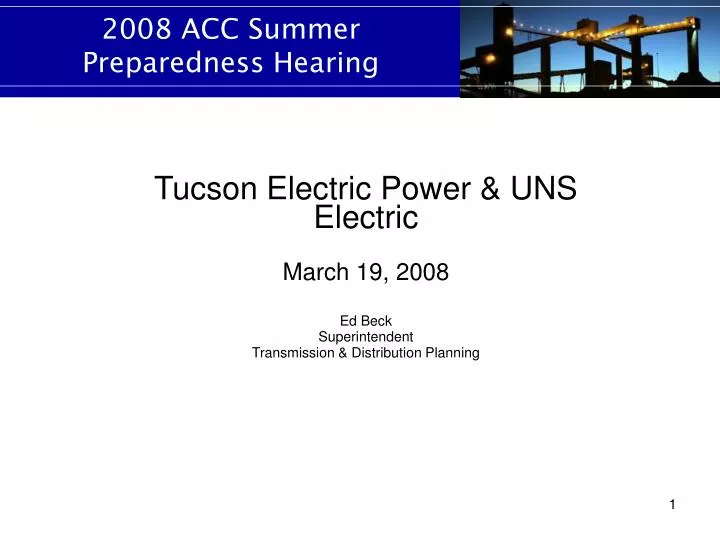 2008 acc summer preparedness hearing