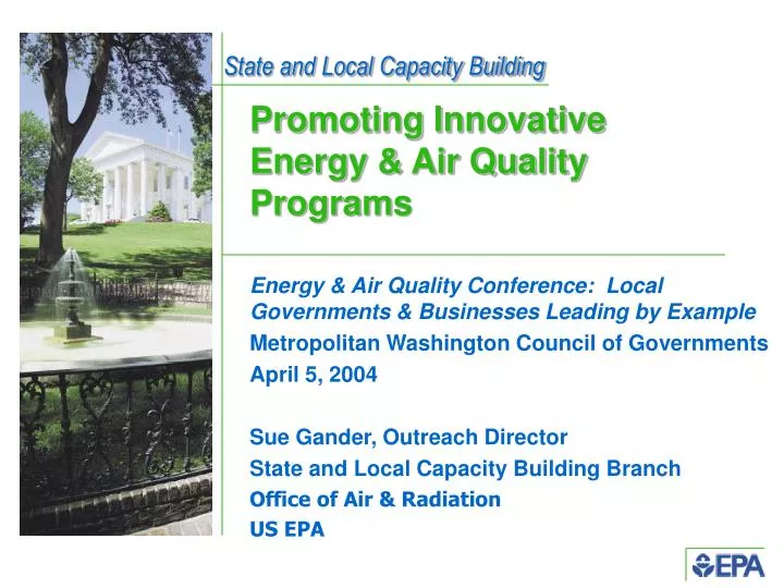 promoting innovative energy air quality programs
