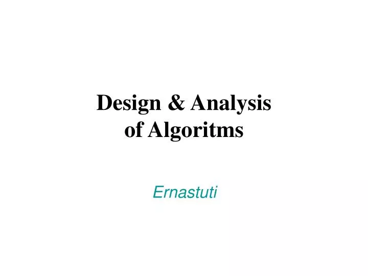 design analysis of algoritms