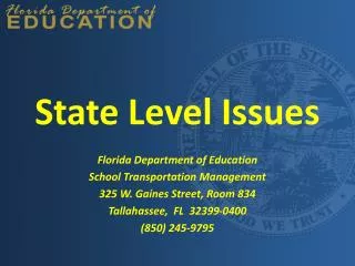 State Level Issues