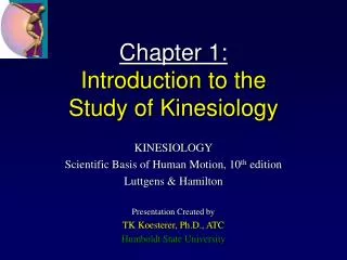 chapter 1 introduction to the study of kinesiology