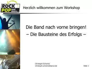 herzlich willkommen zum workshop