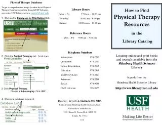 Physical Therapy Databases