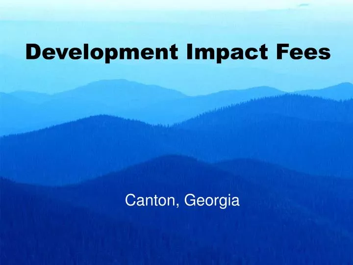 development impact fees