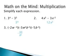Math on the Mind: Multiplication