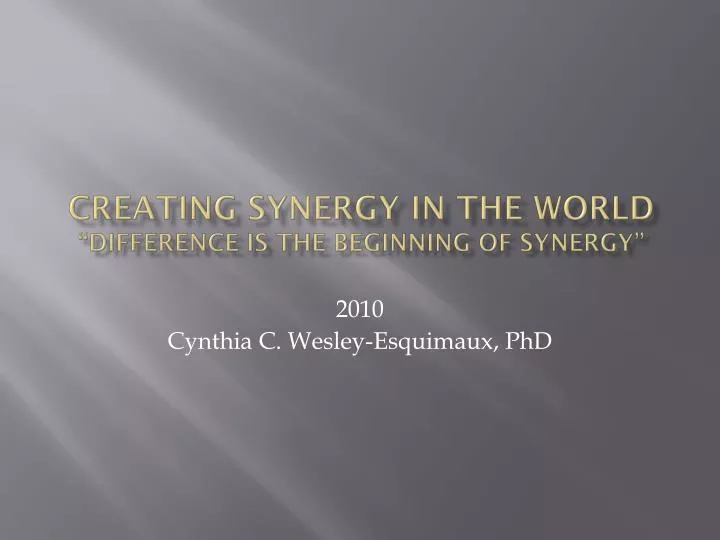 creating synergy in the world difference is the beginning of synergy
