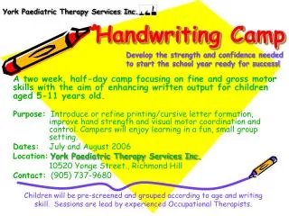 Handwriting Camp